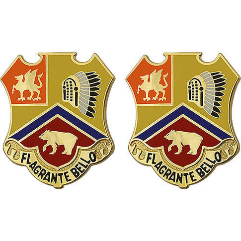 83rd Field Artillery Regiment Unit Crest (Flagrante Bello) - Sold in Pairs