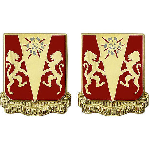 86th Field Artillery Regiment Unit Crest (Hic Murus Aheneus) - Sold in Pairs
