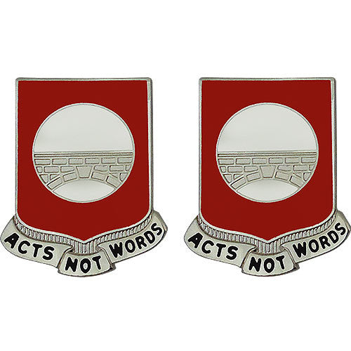91st Engineer Battalion Unit Crest (Acts Not Words) Army Unit Crests 