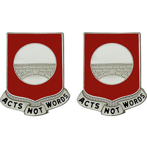 91st Engineer Battalion Unit Crest (Acts Not Words) - Sold in Pairs