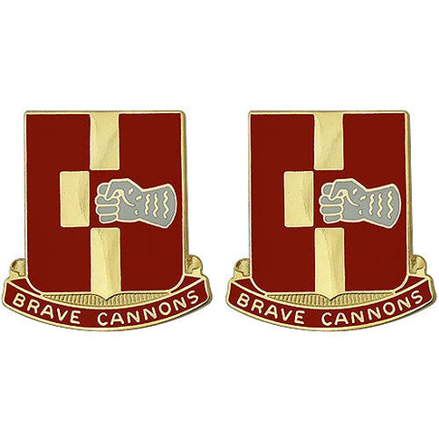 92nd Field Artillery Regiment Unit Crest (Brave Cannons) - Sold in Pairs