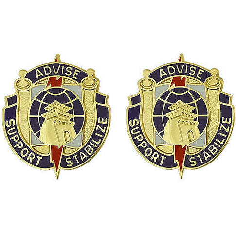 95th Civil Affairs Brigade Unit Crest (Advise Support Stabilize) - Sold in Pairs