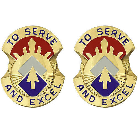 96th Sustainment Brigade Unit Crest (To Serve and Excel) - Sold in Pairs