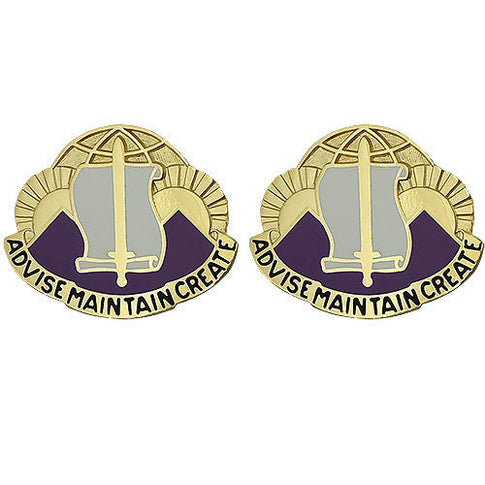96th Civil Affairs Battalion (Airborne) Unit Crest (Advise Maintain Create) - Sold in Pairs