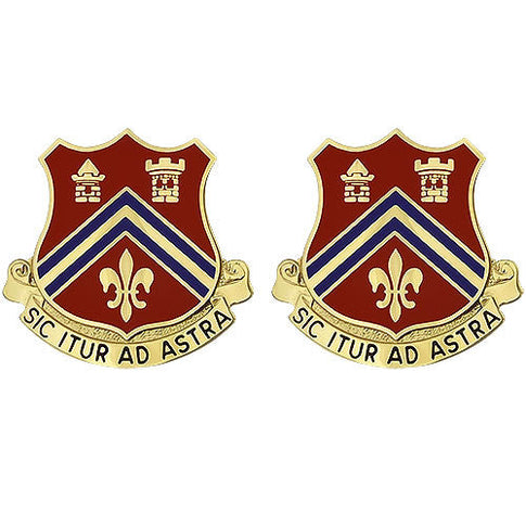102nd Field Artillery Regiment Unit Crest (Sic Itur Ad Astra) - Sold in Pairs