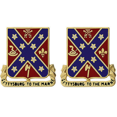 107th Field Artillery Regiment Unit Crest (Gettysburg to the Marne) - Sold in Pairs