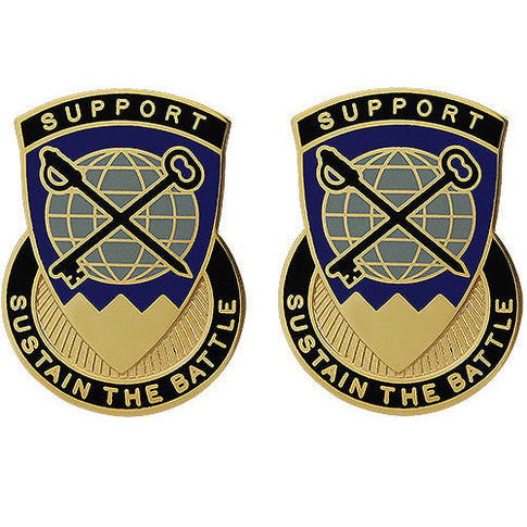 107th Quartermaster Battalion Unit Crest (Support Sustain the Battle) - Sold in Pairs