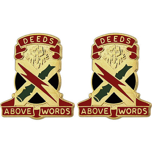 108th ADA (Air Defense Artillery) Brigade Unit Crest (Deeds Above Words) - Sold in Pairs