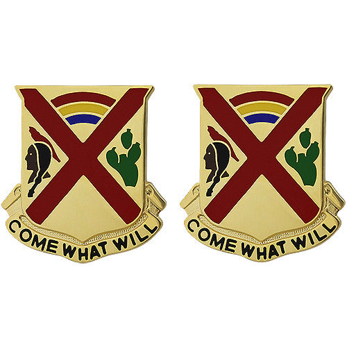 108th Cavalry Regiment Unit Crest (Come What Will) Army Unit Crests 