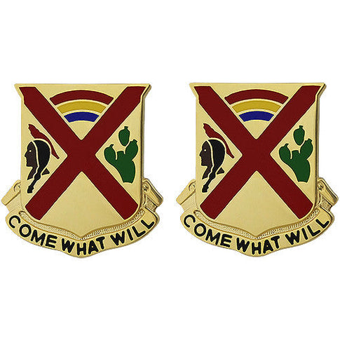 108th Cavalry Regiment Unit Crest (Come What Will) - Sold in Pairs