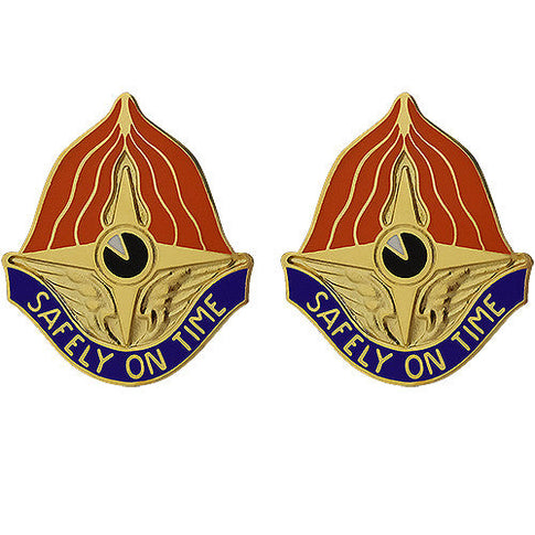 109th Aviation Battalion Unit Crest (Safely on Time) - Sold in Pairs