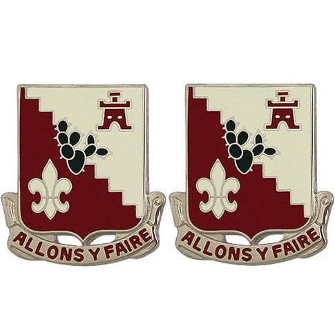 109th Engineer Battalion Unit Crest (Allons Y Faire) - Sold in Pairs