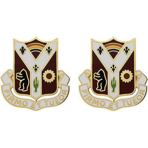 110th Medical Battalion Unit Crest (Firmo Et Tueor) - Sold in Pairs