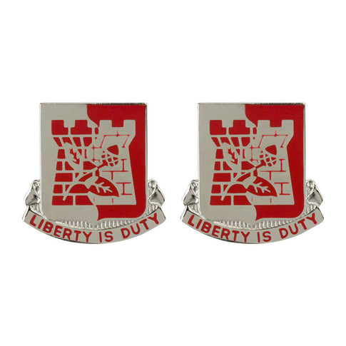 110th Support Battalion Unit Crest (Liberty is Duty) - Sold in Pairs