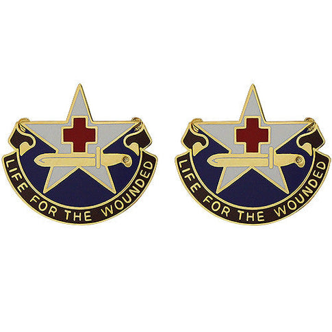 111th Medical Battalion Unit Crest (Life for the Wounded) - Sold in Pairs