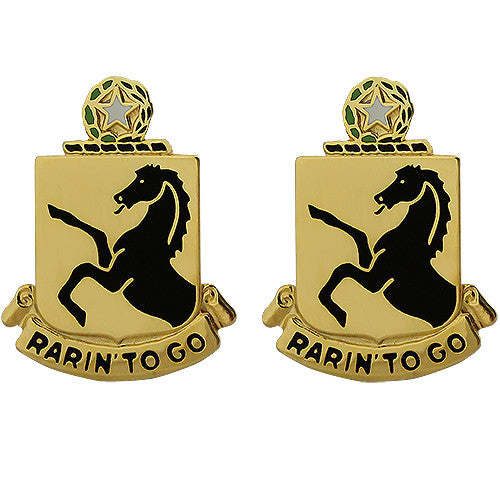 112th Cavalry Regiment Unit Crest (Rarin' to Go) Army Unit Crests 