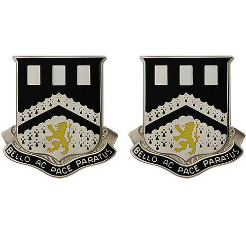 112th Engineer Battalion Unit Crest (Bello Ac Pace Paratus) - Sold in Pairs