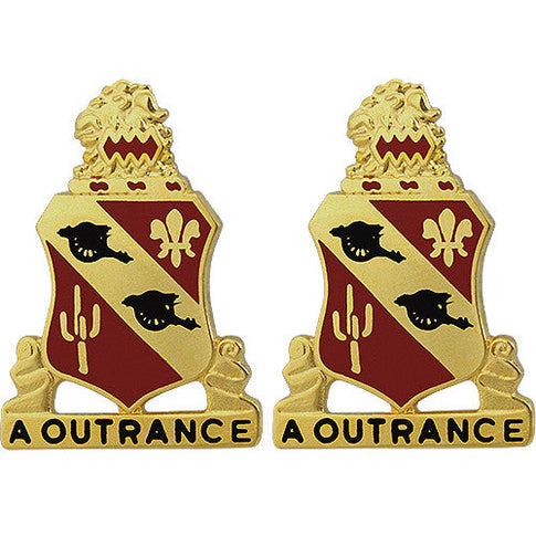 112th Field Artillery Regiment Unit Crest (A Outrance) - Sold in Pairs
