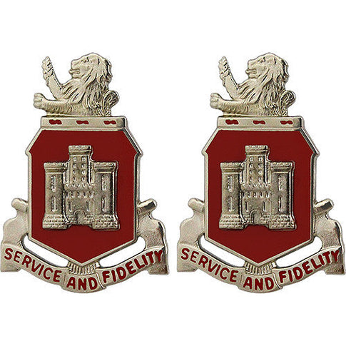 113th Engineer Battalion Unit Crest (Service and Fidelity) - Sold in Pairs