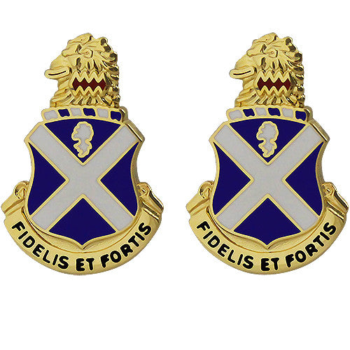 113th Infantry Regiment Unit Crest (Fidelis Et Fortis) Army Unit Crests 