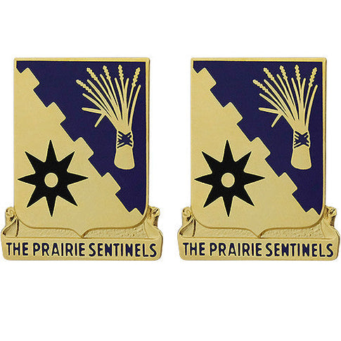 114th Cavalry Regiment Unit Crest (The Prairie Sentinels) - Sold in Pairs
