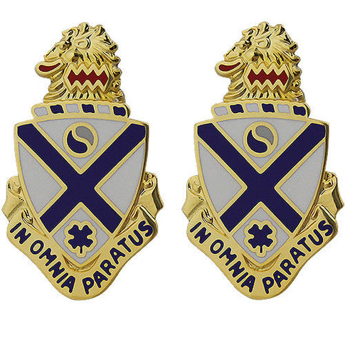 114th Infantry Regiment Unit Crest (In Omnia Paratus) - Sold in Pairs