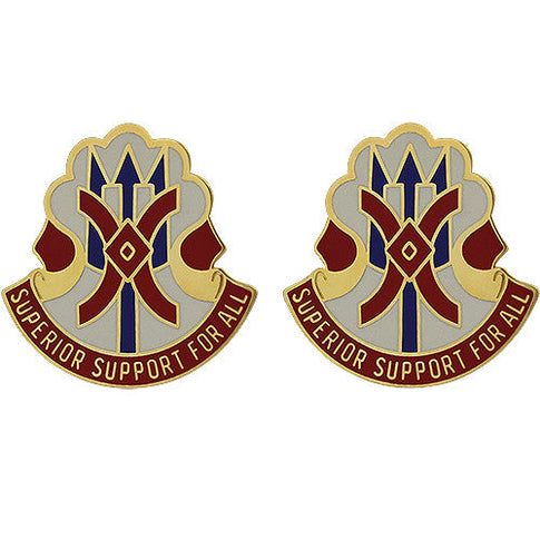 114th Support Group Unit Crest (Superior Support For All) - Sold in Pairs