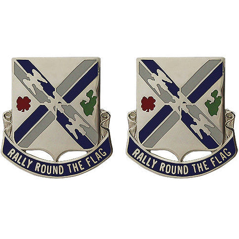 115th Infantry Regiment Unit Crest (Rally Round the Flag) - Sold in Pairs