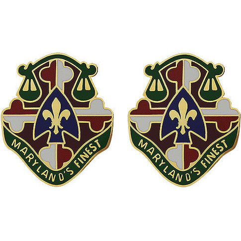 115th Military Police Battalion Unit Crest (Maryland's Finest) - Sold in Pairs