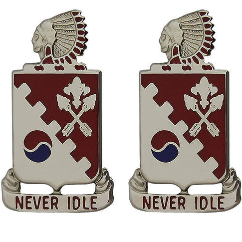 120th Engineer Battalion Unit Crest (Never Idle) - Sold in Pairs