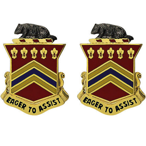 120th Field Artillery Regiment Unit Crest (Eager to Assist) - Sold in Pairs