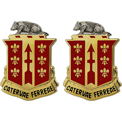 121st Field Artillery Regiment Unit Crest (Catervae Ferreae) Army Unit Crests 