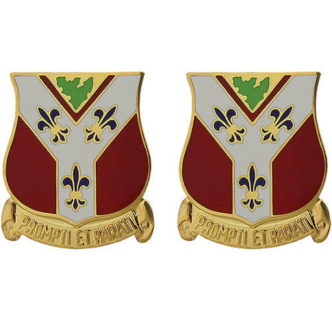 122nd Field Artillery Regiment Unit Crest (Prompti Et Parati) - Sold in Pairs