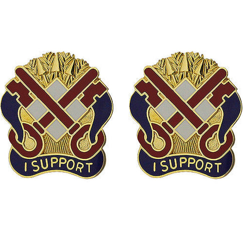 122nd Support Group Unit Crest (I Support) - Sold in Pairs