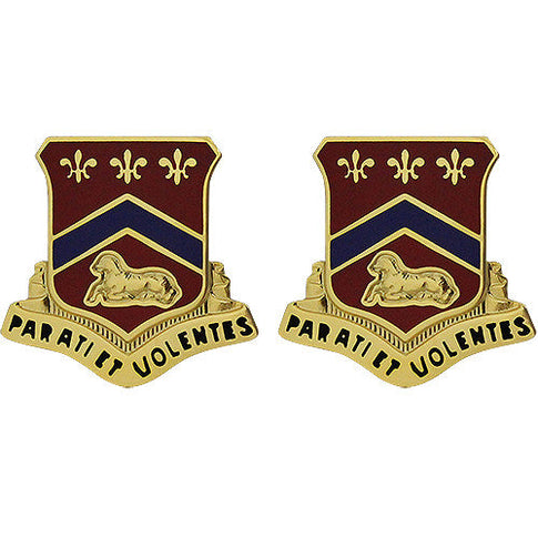 123rd Field Artillery Regiment Unit Crest (Parati Et Volentes) - Sold in Pairs