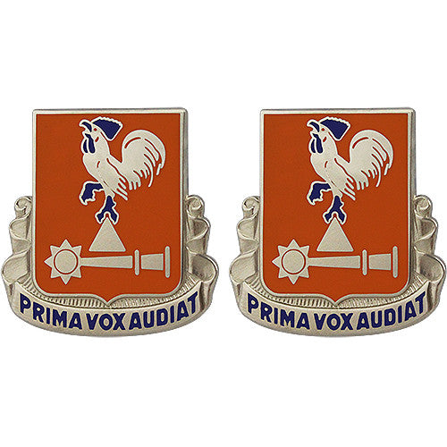 123rd Signal Battalion Unit Crest (Prima Vox Audiat) Army Unit Crests 
