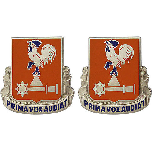 123rd Signal Battalion Unit Crest (Prima Vox Audiat) - Sold in Pairs