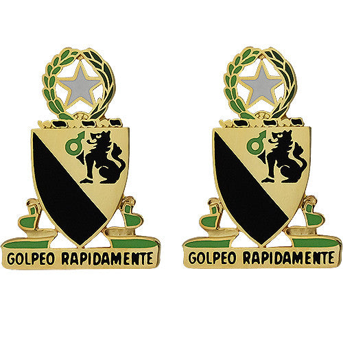 124th Cavalry Regiment Unit Crest (Golpeo Rapidamente) Army Unit Crests 