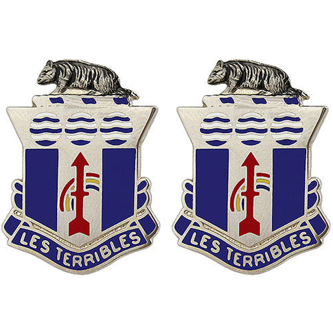 127th Infantry Regiment Unit Crest (Les Terribles) - Sold in Pairs
