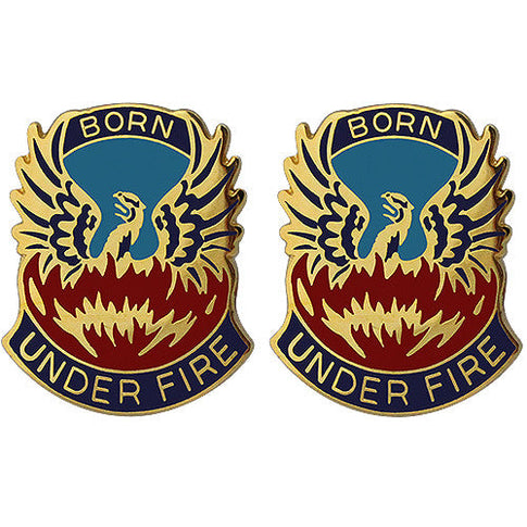 128th Aviation Brigade Unit Crest (Born Under Fire) - Sold in Pairs