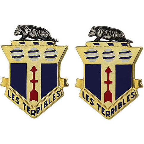 128th Infantry Regiment Unit Crest (Les Terribles) - Sold in Pairs