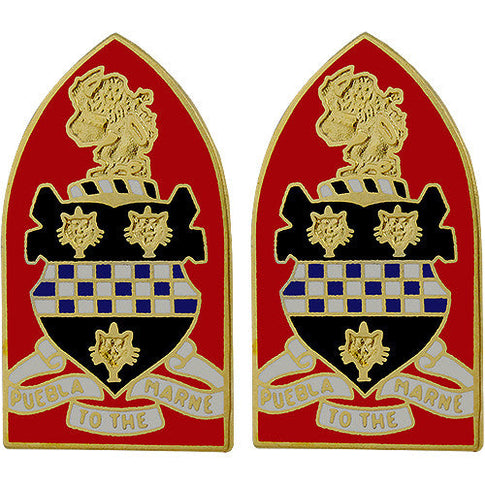 128th Support Battalion Unit Crest (Puebla to the Marne) - Sold in Pairs