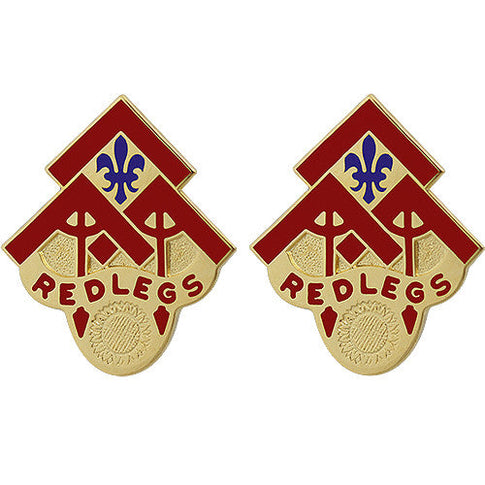 130th Field Artillery Brigade Unit Crest (Redlegs) - Sold in Pairs