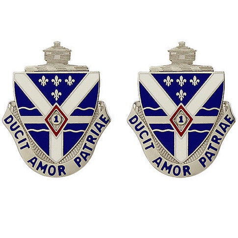 131st Infantry Regiment Unit Crest (Ducit Amor Patriae) - Sold in Pairs