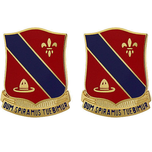 133rd Field Artillery Regiment Unit Crest (Dum Spramus Tuebimur) - Sold in Pairs