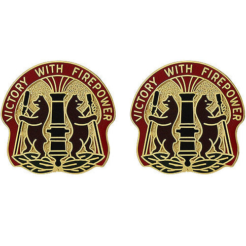 135th Field Artillery Brigade Unit Crest (Victory With Firepower) - Sold in Pairs