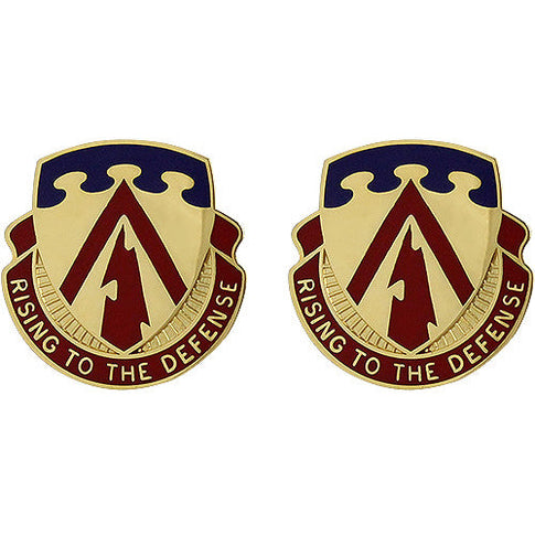138th ADA (Air Defense Artillery) Unit Crest (Rising to the Defense) - Sold in Pairs