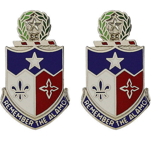 141st Infantry Regiment Unit Crest (Remember the Alamo) - Sold in Pairs