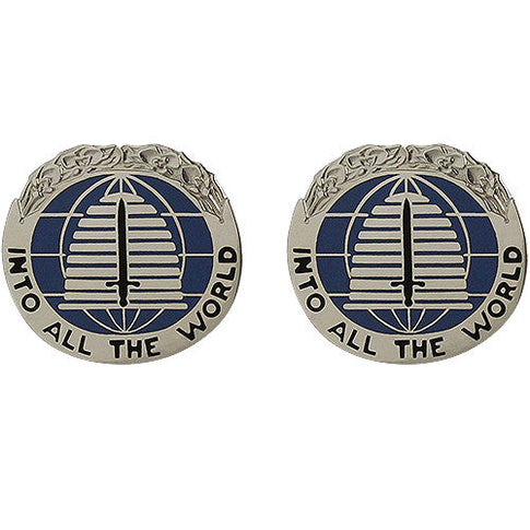 142nd Military Intelligence Battalion Unit Crest (Into All the World) - Sold in Pairs