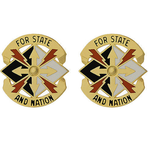 142nd Signal Brigade Unit Crest (For State and Nation) - Sold in Pairs